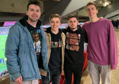 Entertaining influencers Callux, Miniminter and ChrisMD at Arsenal